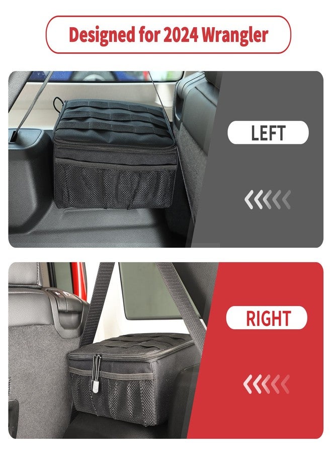 Linskip for 2024-2025 Jeep Wrangler Storage Trunk Organizer, Wheel Well Storage Bag Compatible with 2024 2025 Jeep Wrangler JL, Bolted Straps-Grid Organizer-Mesh Cargo Net-Multi Compartment - Image 2